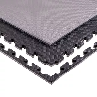 Mata Puzzle tatami podkładka do ćwiczeń inSPORTline Sazegul 100x100x2 cm - szaro-czarny, wzór krzyżowy