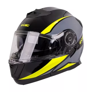 Kask motocyklowy pełny W-TEC Banelmeda - Czarny-fluo żółty - szaro-czarno-fluo żółty