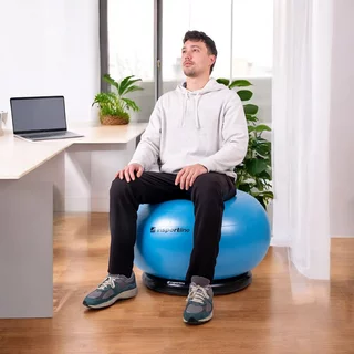 Piłka gimnastyczna z funkcją krzesła inSPORTline Top Ball 85 cm BallBase - Czerwony