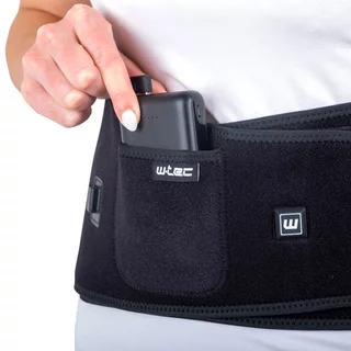 Pas grzewczy / lędźwiowy na plecy W-TEC HEATbelt ∙ rozmiar S-XL ∙ 3 tryby ∙ z kieszenią na powerbank
