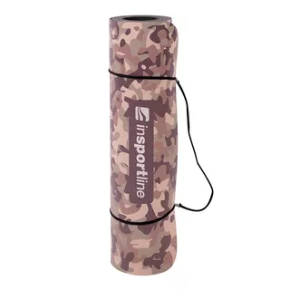 Mata do ćwiczeń fitness inSPORTline Camu 173x61x0,8 cm - Brązowy kamuflaż