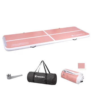 Ścieżka akrobatyczna do ćwiczeń Airtrack inSPORTline Airstunt 400x100x10 cm pink