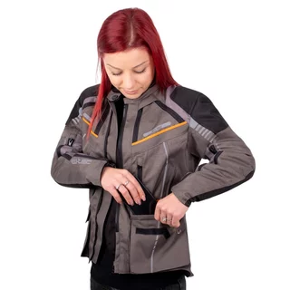 Damska turystyczna kurtka motocyklowa W-TEC Smackton Lady - Szary pomarańczowy