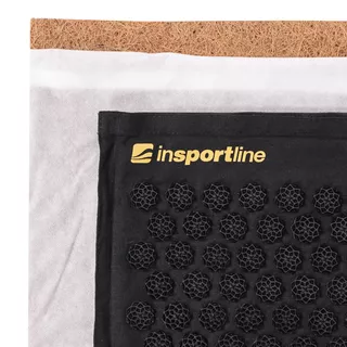 Ekskluzywna mata i poduszka do masażu akupresury inSPORTline EcoSpike + torba - Czarny