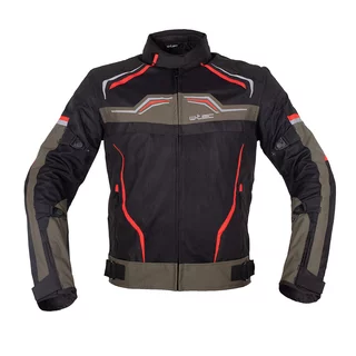 Męska kurtka motocyklowa na lato W-TEC Rovin - czarno-zielono-czerwony