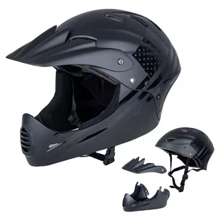 Kask downhillowy W-TEC Campanero US Flag ∙ zjazdowy ∙ full face/open face ∙ 17 otworów wentylacyjnych ∙ 2w1 ∙ skorupa ABS