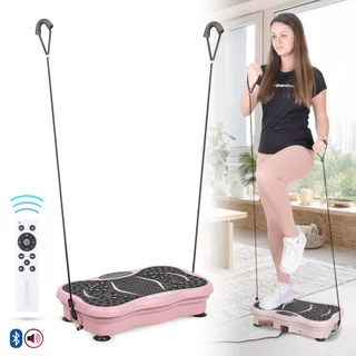 Platforma wibracyjna z linkami, głośnikiem, bluetooth inSPORTline Maviro - róża