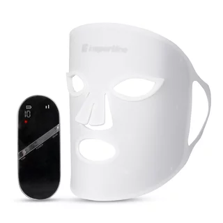 Maska LED do twarzy i szyi inSPORTline Santorina ∙ 100 diod ∙ 7 trybów kolorów ∙ ładowanie USB-C ∙ 3 poziomy intensywności