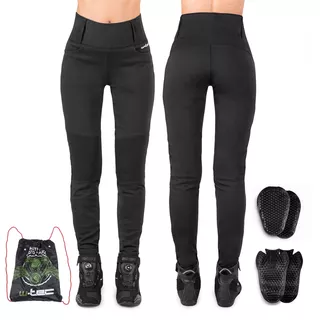 Damskie legginsy motocyklowe W-TEC Noposum z aramidem - Czarny