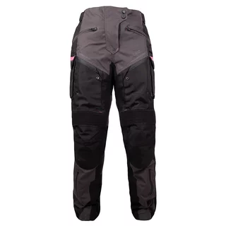Damskie spodnie motocyklowe kalhoty W-TEC Barbata - czarno-szaro-różowy