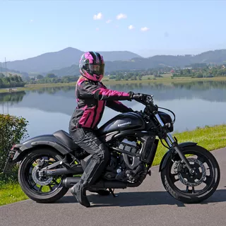 Kask motocyklowy z blendą Flip-Up W-TEC Pezzon Magenta - Różowo-czarny