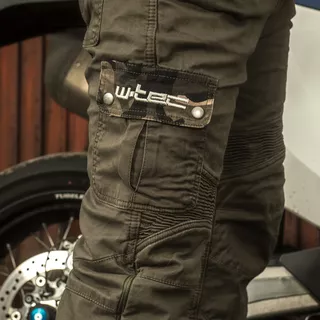 Męskie spodnie motocyklowe W-TEC Shoota - Oliwkowa zieleń