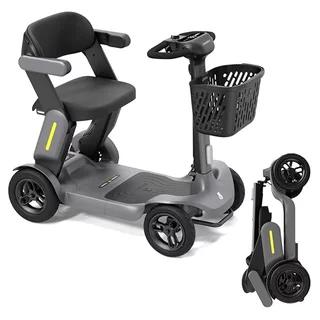 Czterokołowy skuter elektryczny inSPORTline Clis ∙ składany ∙ 10 km/h ∙ zasięg do 40 km - Szary