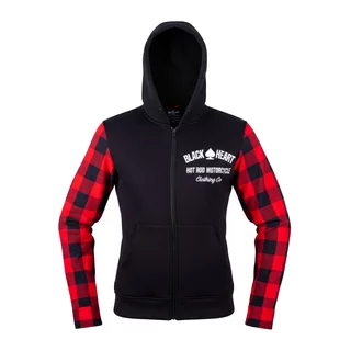 Damska bluza motocyklowa W-TEC Black Heart Ramforge Lady ∙ kieszenie na ochraniacze ∙ podszewka mesh ∙ regulowany kaptur ∙ elastyczne ściągacze - Czerwono-czarny