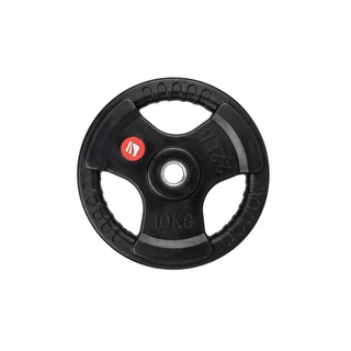 Obciążenie gumowane inSPORTline Graton 10 kg ∙ uchwyty boczne ∙ otwór 30 mm ∙ żeliwny rdzeń ∙ powłoka gumowa
