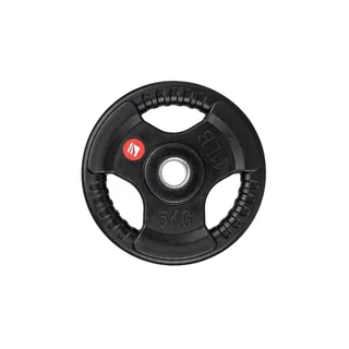 Obciążenie gumowane inSPORTline Graton 5 kg ∙ uchwyty boczne ∙ otwór 30 mm ∙ żeliwny rdzeń ∙ powłoka gumowa
