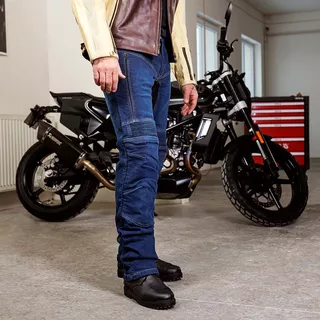 Męskie dżinsy motocyklowe W-TEC Biterillo - Niebieski