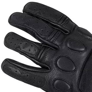 Męskie skórzane rękawice motocyklowe W-TEC Cherton - Czarny
