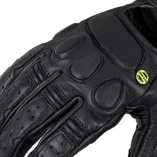 Męskie skórzane rękawice motocyklowe W-TEC Cherton - Czarny