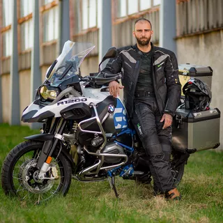Męska kurtka motocyklowa W-TEC Kamicer - Czarno-szary