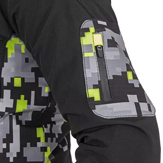 Męska kurtka motocyklowa z kapturem Softshell W-TEC Kybero - Czarny-fluo