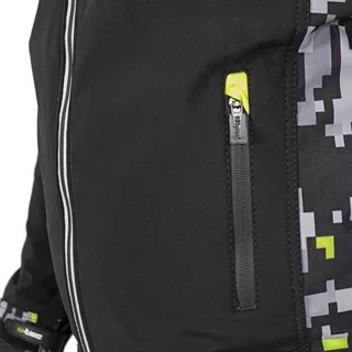 Męska kurtka motocyklowa z kapturem Softshell W-TEC Kybero - Czarny-fluo