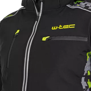 Męska kurtka motocyklowa z kapturem Softshell W-TEC Kybero - Czarny-fluo
