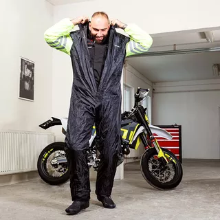 Motocyklowy kombinezon przeciwdeszczowy W-TEC Smedava - Czarny-fluo