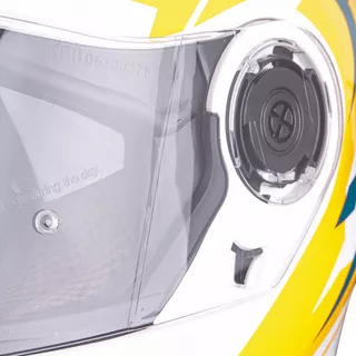 Kask motocyklowy szczękowy z blendą W-TEC Vexamo PI Graphic z Pinlockiem - Biała Grafika