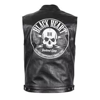 Skórzana kamizelka motocyklowa W-TEC Black Heart Rumbler - Czarny