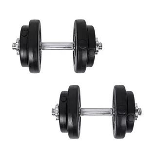 Zestaw: gryf prosty, 2 gryfy krótkie, obciążenie, zaciski inSPORTline BS08 3-50 kg