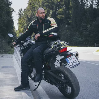 Męskie jeansowe spodnie motocyklowe W-TEC Pawted z membraną wodoodporną - Ciemny niebieski