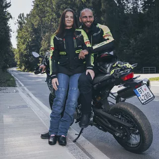 Damskie jeansy motocyklowe W-TEC GoralCE - Niebieski