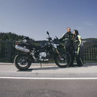 Damskie spodnie motocyklowe W-TEC Spirital Lady - Czarny-fluo żółty