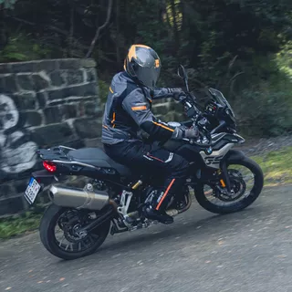 Męskie spodnie motocyklowe W-TEC Spirital - Czarny-fluo żółty
