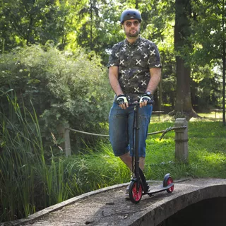 Hulajnoga składana WORKER Span kauczuk duże koła 230 mm - Niebieski