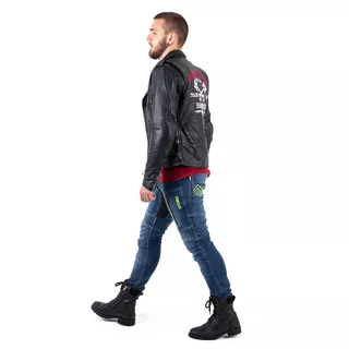 Skórzana kurtka motocyklowe W-TEC Black Heart Perfectis - OUTLET - Czarny