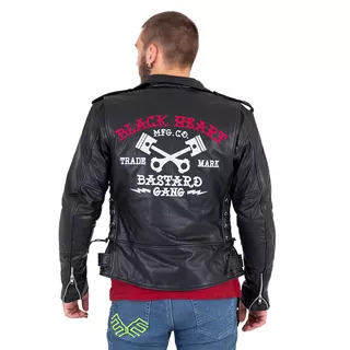 Skórzana kurtka motocyklowe W-TEC Black Heart Perfectis - OUTLET - Czarny