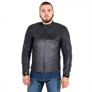 Skórzano-dżinsowa kurtka motocyklowa W-TEC Metalgy - Czarny