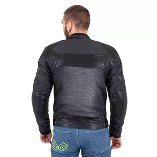 Skórzano-dżinsowa kurtka motocyklowa W-TEC Metalgy - Czarny