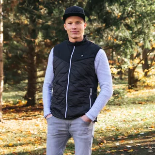 Ogrzewana kamizelka bezrękawnik męski inSPORTline WARMhim - Czarny