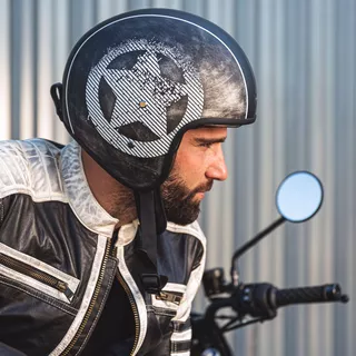Kask motocyklowy otwarty W-TEC Angeric Grey Star - Szara Gwiazda