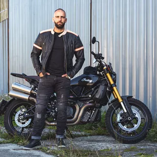 Męskie jeansy motocyklowe W-TEC Komaford - Ciemny szary