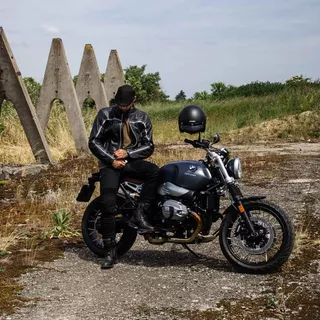 Męskie dżinsy motocyklowe W-TEC Aredator - Czarny
