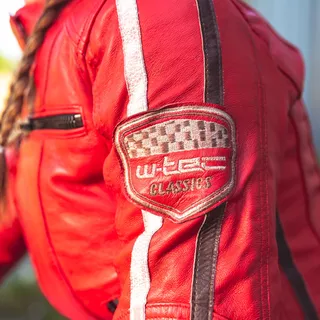 Damska skórzana kurtka motocyklowa W-TEC Umana - Czerwony