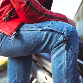 Damskie jeansowe spodnie motocyklowe W-TEC Lustipa - Niebieski