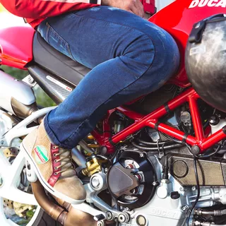 Męskie spodnie motocyklowe W-TEC Feeldy - Niebieski