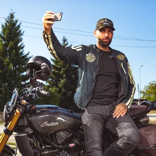 Męska kurtka motocyklowa jeans W-TEC Wildone - Niebieski