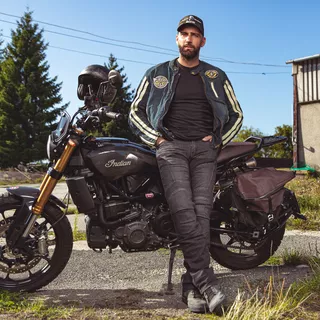 Męska kurtka motocyklowa jeans W-TEC Wildone - Niebieski
