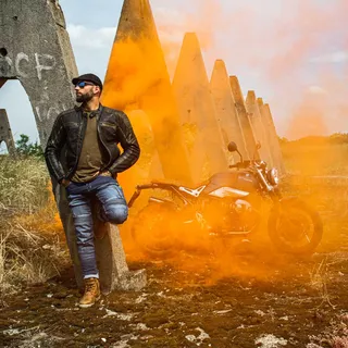 Męskie dżinsy motocyklowe W-TEC Grandus - Niebieski